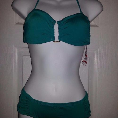 New Bar III bikini set swimsuit XS Jade Bandeau Hipster