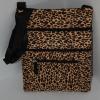 Quilted Triple-Zipper Cross body Bag - Leopard Print
