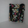 Quilted Triple-Zipper Cross body Bag - Tribal Print
