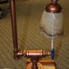 Copper Pipe Lamp w/Glass shade