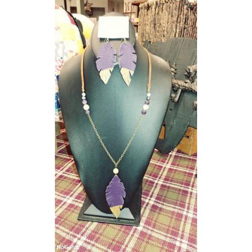 Joanna Gaines Inspired Jewelry Earring & Necklace sets -Purple