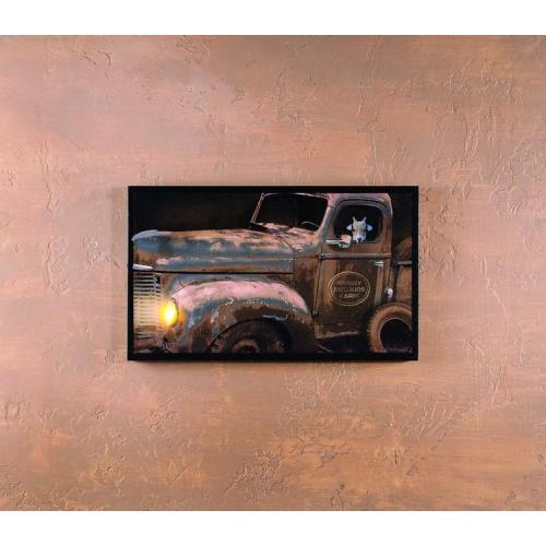 Lighted Nanny And Kids Farm Canvas