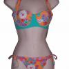 R Collection by Raisins Womens 3610 Floral Halter Swimsuit 2pc Set Size M