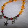 Sea Turtles and Starfish Mother of Pearl with Coral Necklace