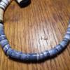 RARE Blue Coral Santo Domingo Necklace 20 Heishi Beads gold accents