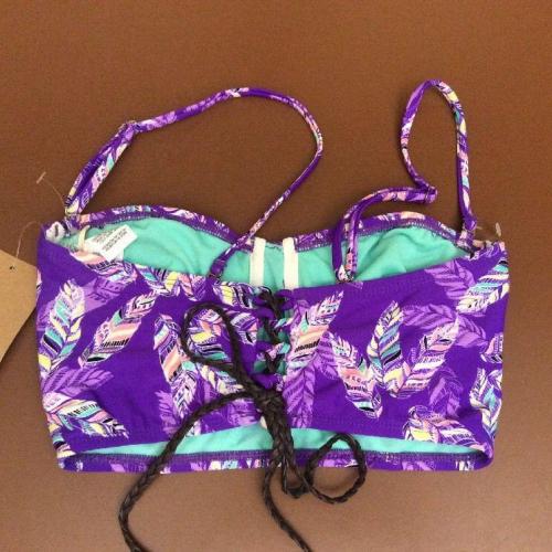 NEW Hobie Purple Feather Print Bikini Set Size Large