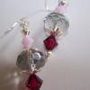 ALABASTER ROSE and RUBY Crystal - 2 inch Dangles
