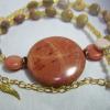 WALK with NATURE-Red  Muger JASPER 15-18 1/2 inch Necklace
