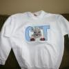 Adult Sweatshirt - Embroidered with CAT - U Pic Size and Collar - Small to XXL
