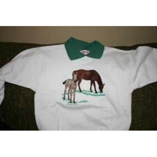 Embroidered Sweatshirt - Horse and Colt