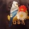 USA - Beautiful Blue Jay with Colored Daisy -  Sweatshirt - U Pic Size and Colla