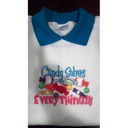 Candy Solves EVERYTHING - Sweatshirt - U Pic Size and Collar - Small to XXLarge