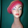 Wee Wee - The feel of Paris - Beautiful Knitted Beret in Varigated Pinks, Reds,