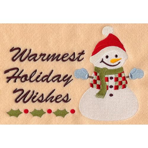 Warmest Holiday Wishes - Snowman on Sweatshirt - U Pic Size and Collar - Small t