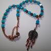 TURQUOISE W/COPPER 17 1/2 Inch Necklace-Awsome Colors