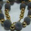 VIintage 15mm  Fuzzy Balls-Remember When 20 inch Necklace