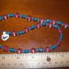 TURQUOISE and CORAL Glass 20 inch Necklace-Stunning