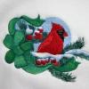 Embroidered Sweatshirt with Winter Red Cardinal - U Pick Size and Collar - Small
