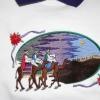 Embroidered Christmas Sweatshirt with Wiseman Scene U Pic Size and Collar