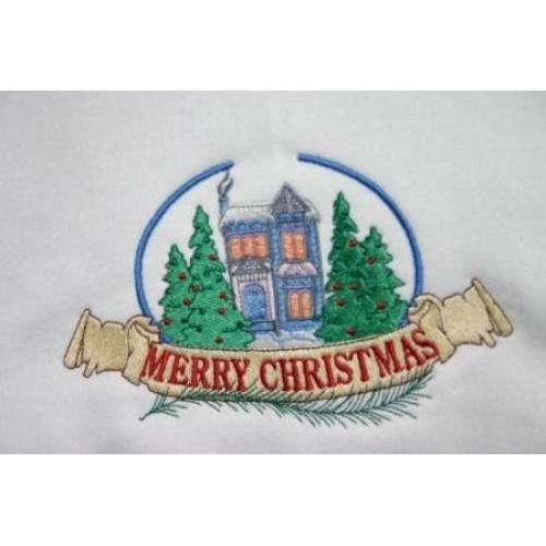 Adult Christmas Sweatshirt - Holiday Scene with Merry Christmas - U Pic Size and