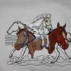 Adult Embroidered Sweatshirt with Horse Scene
