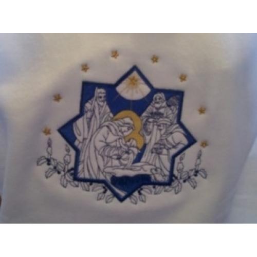 The True Meaning of Christmas - Beautiful Nativity Scene Embroidered Sweatshirt