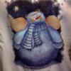 Adult Sweatshirt with Cute Angel Snowman - I'm not fat.....Just Flurry...U P