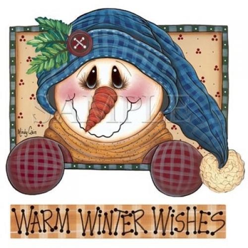 Warm Winter Wishes Snowman on Sweatshirt - U Pic Size and Collar - Small to XXLa