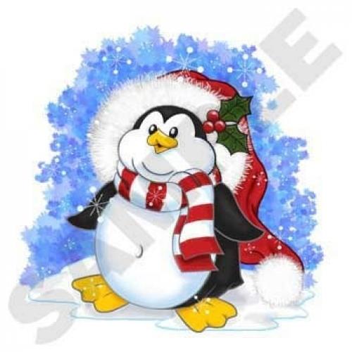 Cute Santa Penguin on Sweatshirt - U Pic Size and Collar - Small to XXLarge