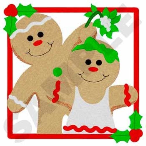 Gingerbread Couple Frame - Customization for free - U Pic Size and Collar