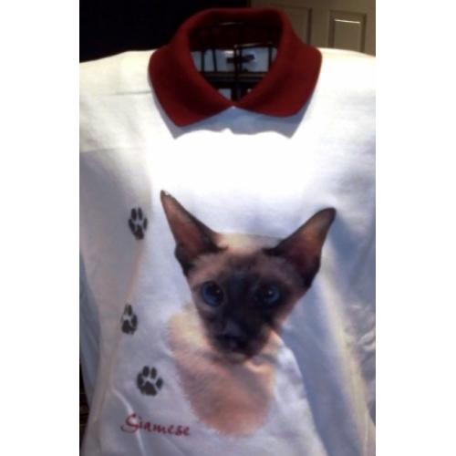 I see you - Beautiful Siamese Cat on Sweatshirt - U Pic Size and Collar - Small