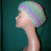 Wee Wee - The feel of Paris - Beautiful Knitted Beret in Varigated Pinks, Greens