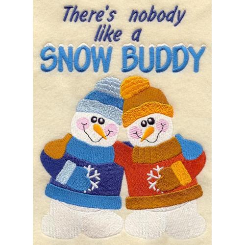 Snow Buddy- Cute Snowmen on Sweatshirt - U Pic Size and Collar - Small to XXLarg