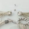 Vtg 925 Liquid Silver Bracelet~Pierced Earrings SHUBE'S Sterling Silver