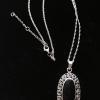 Vtg Sterling Silver 925 Black Onyx Pendant Necklace 19 inch
