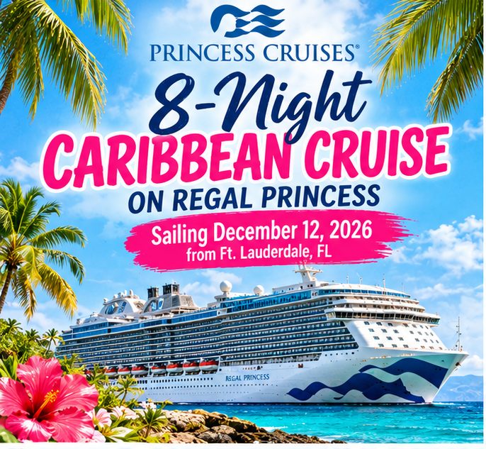 🌴☀️ 8-NIGHT CARIBBEAN GETAWAY – SAIL AWAY WITH PRINCESS CRUISES! 🚢🌺