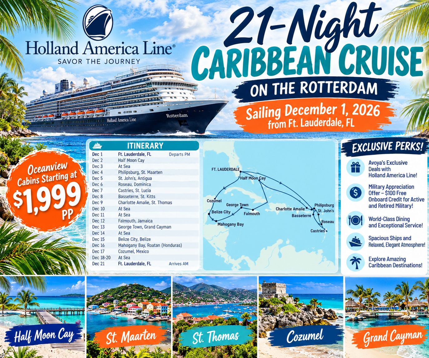 🌴☀️ 21-NIGHT CARIBBEAN CRUISE – 3 WEEKS IN PARADISE! 🚢🌺