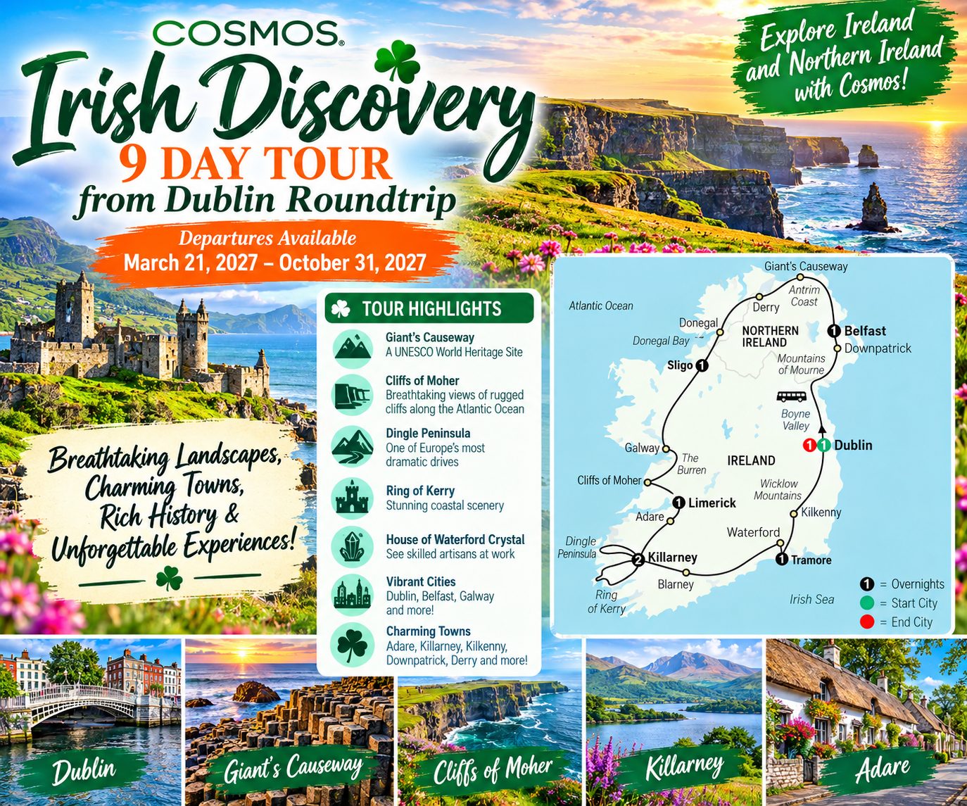 🍀🇮🇪 IRISH DISCOVERY – 9 DAYS EXPLORING THE MAGIC OF IRELAND! 🇮🇪🍀
